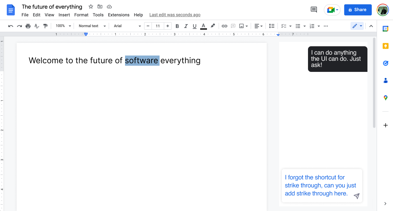 Conversational GUI concept