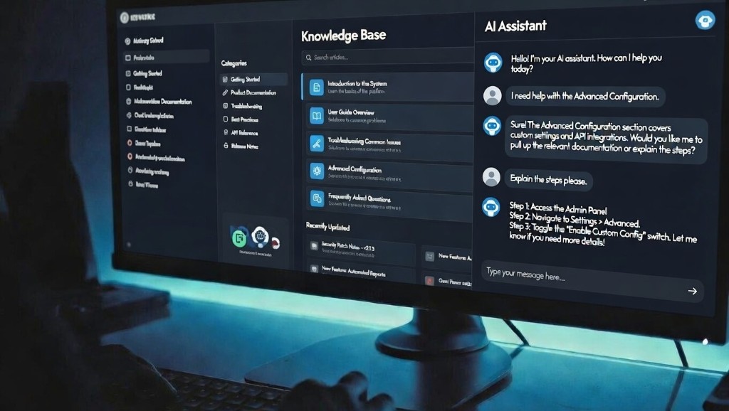 AI assistant reading a knowledge base